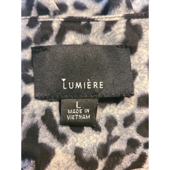 Lumiere large women's leopard print semi sheer blouse - Picture 6 of 10